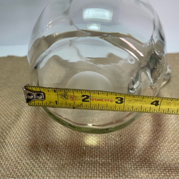 Vintage craft glass drink pitcher green hue 1/2 gallon container princess house - Picture 13 of 13